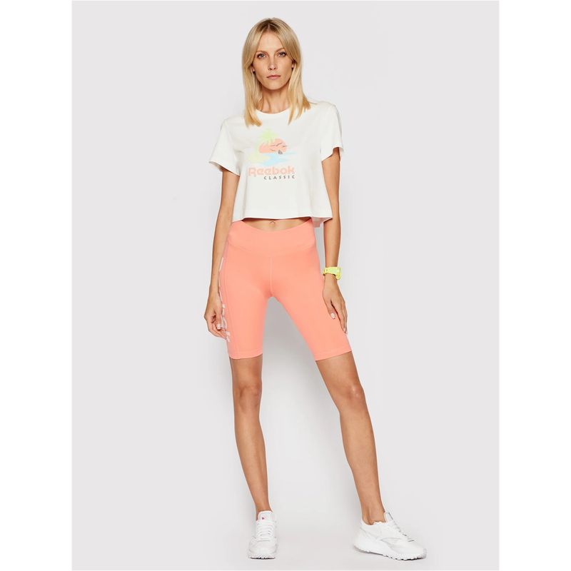Reebok Womens Classics Palm Tree Cropped Graphic TShirt Pre
